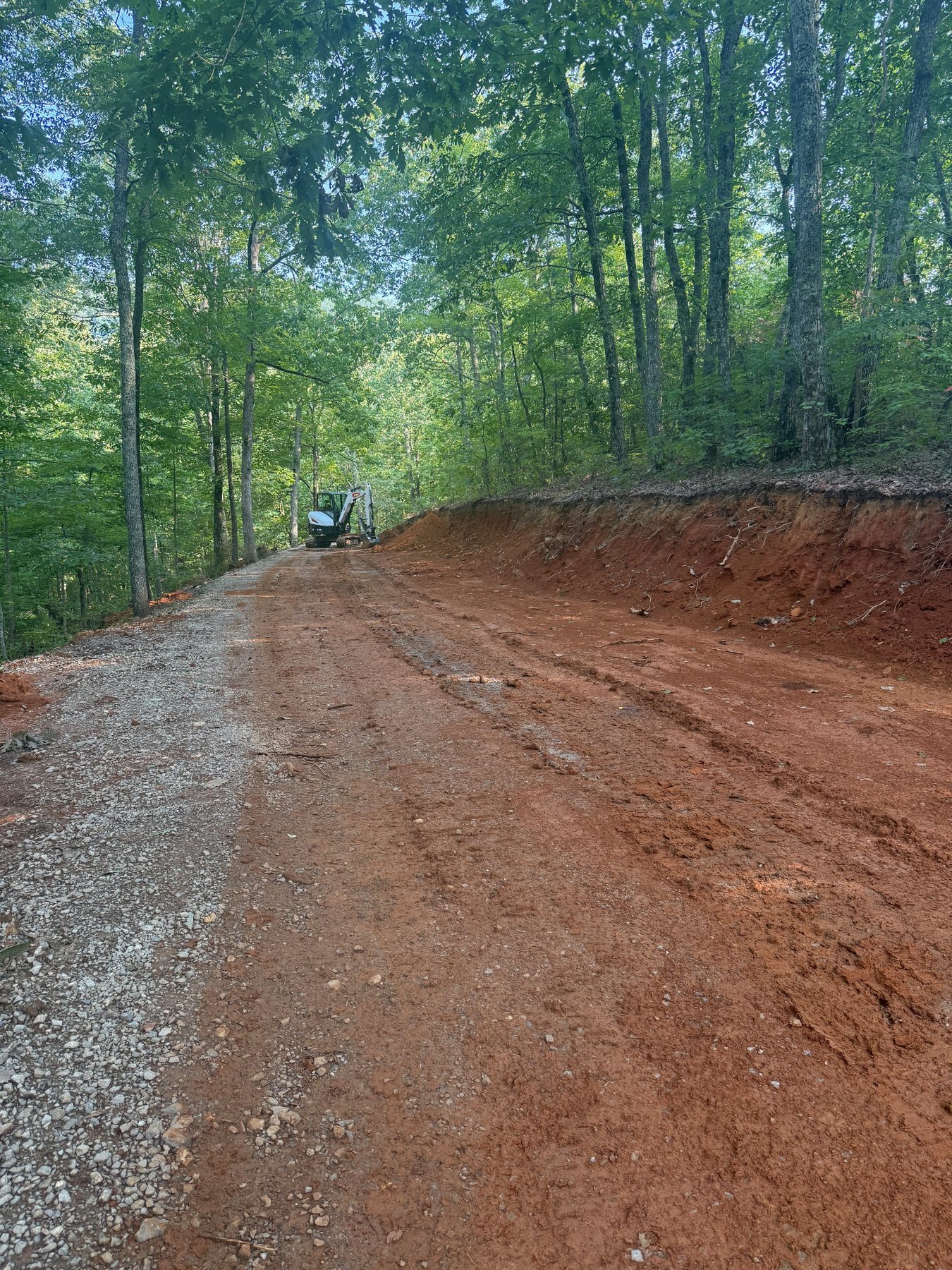 Red clay drive and site prep work shaped by BECS equipment