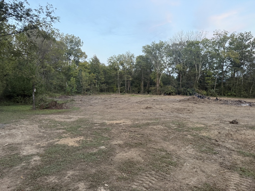 Large field after land clearing